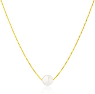 Moodear Dainty Pearl Pendant Necklaces for Women - Trendy 14k Gold Plated Necklace Non Tarnish Freshwater Pearls Choker Jewelry for Her