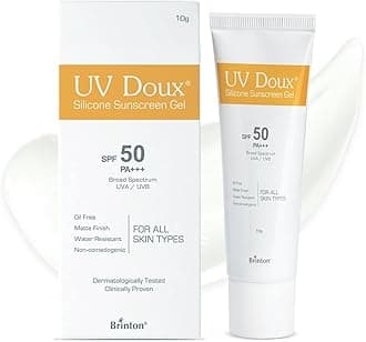 UV Doux Silicone Sunscreen Gel SPF 50 PA+++|India’s No.1 Dermatologist Recommended Brand|Invitro,In-Vivo Tested|UVA/UVB Protection, Benzene Free|No White Cast |Oily & Acne-Prone Skin |10 g
