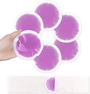 NEWGOSmall Ice Packs for Injuries, 6 Pack Round Ice Packs for Face, Hot and Cold Gel Ice Pack Circular Cold Compress with Cloth Backing & Sleeve for Pain Relief, Toothaches - Purple