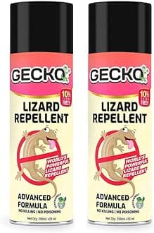 Gecko India's First Aerosol Based Lizard Spray Herbal Lizard Repellent Spray | Plant Based Ingredients | Eco-Friendly Food Grade & Biodegradable | Irritant-Chemical Free | 220ml Each | Pack of 2 - FORMULATION 30 X