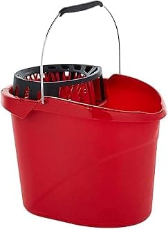 Supermocio Bucket With Torsion Wringer, Durable, Red, 26 x 37.5 x 26.5 Cm