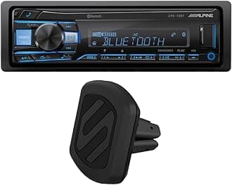 UTE-73BT, Single-DIN Digital Media Receiver w/Bluetooth, USB & Auxiliary - Includes Magnetic Vent Mount for Phones (Does Not Play CDs)
