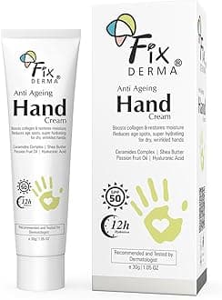 Fixderma Anti Ageing Hand Cream for Women & Men | Ceramide Moisturizer | Hyaluronic Acid Cream | Hand Cream for Dry and Rough Hands | Shea Butter | Cream for Itchy Hand | All Skins Types - 30g