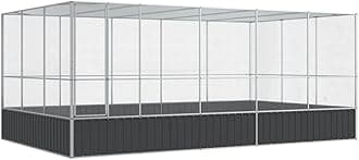 vidaXL Aviary with Silver Extension 518 x 307 x 212 cm in Steel