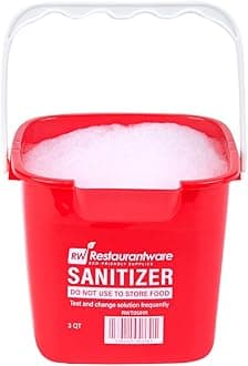 Restaurantware Clean 3 Quart Cleaning Bucket, 1 Detergent Square Bucket - With Measurements, Built-In Spout & Handle, Red Plastic Utility Bucket, For Home Or Commercial Use