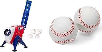Franklin Sports Kids MLB Baseball Pitching Machine for Kids Batting Practice - MLB Power Pitcher with Adjustable Speeds and Launch Angles with MLB Replacement Foam Balls 2 pk No. 14941