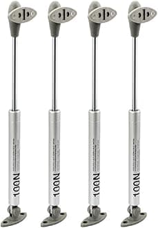 Hettich 100N Kitchen Cupboard Wardrobe Cabinet Door Lift Stay Support Hydraulic Spring Gas Strut Pistons Pneumatic for Flap Fittings 49682 Soft Close Stay Hinges Mechanism Germany Brand Pack of 4