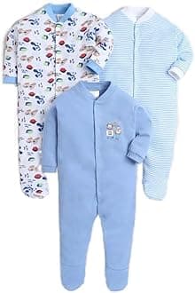 EIO100% Cotton Rompers Sleepsuits Jumpsuit Night Suits for Infants Newborn Baby Boys & Girls