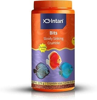 - Intan Bits (1.2-2mm Slow Sinking Crushable Crumble) | 375gm - Highly Nutritious Ornamental Fish Food for All - Discus, Danios, Barbs & Rainbow | Growel Feeds