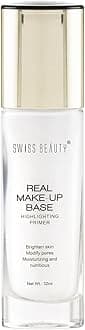 Swiss Beauty Real Makeup Base Highlighting Primer| Skin-Hydrating Poreless Primer With Natural Glow Finish For Face Makeup |Shade - 02 Golden-Tint, 32Ml