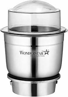 mixer grinder chutney jars (various sizes)||for long-wayy, activa, sumeet, orient, bajaj gx models, preeti, prestige mixer|alloy base|4 teeth couplers (chutney jar 400ml) 500 Watt, Silver