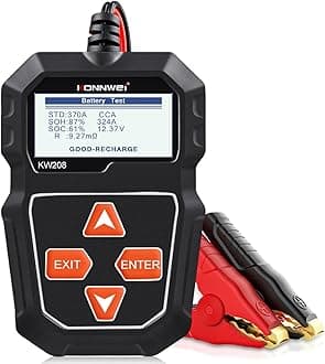 Car Battery Tester 12V, KONNWEI KW208 100-2000 CCA Battery Load Tester Auto Cranking and Charging System Test Scan Tool Digital Battery Alternator Analyzer for Car Truck Marine Motorcycle SUV Boat