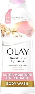 Olay Body Wash for Women, Ultra Moisture, For Sensitive Skin, Soothing Formula, 24hr Moisturizing, Hydrating & Refreshing, B3 Vitamin Complex, Free of Parabens & Phthalates, Oat Extract Scent,22 fl oz