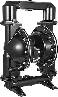 VEVOR Air-Operated Double Diaphragm Pump, 2 inch Inlet & Outlet, Aluminum Alloy Body, 158.4 GPM & Max 120PSI, Nitrile Diaphragm Transfer Pump for Petroleum, Diesel, Oil and Low Viscosity Fluids
