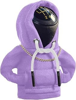 Car Shift Knob Hoodie, Funny Gear Shift Knob Shirt Sweater, Winter Warm Shift Knob Cover Sweater Shirt, Automotive Interior Novelty Accessories Decorations, Universal Fit Knob Cover Gift (Purple)