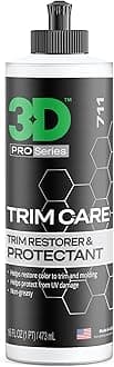 3D Trim Care Restorer of Faded & Dull Plastic, Rubber, Trim & Bumpers - Renews Surface to Original Appearance - Long Lasting Shine & Protection 16oz.