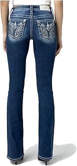 Miss Me Women's Albus Faux Flap Pocket Mid-Rise Bootcut Jeans