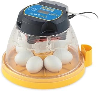 Mini II EX Egg Incubator with Automatic Humidity Control and Egg Turning for Hatching 7 Chicken, Duck, Other Bird Eggs, Precision Digital Controls, Temperature Alarms
