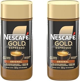 NESCAFÉ Nescafe Gold Espresso Instant Coffee, 100G/3.5oz, Jar (Pack of 2), {Imported From Canad}