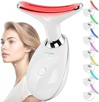 Facial Massager Face and Neck, Face 𝖲 culpting Wand Tool with 7 Color - Birthday, Christmas, Mothers Day, Valentines Day Gifts for Her Women Mom Best Friend Wife Teacher (White)