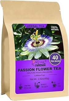 Passion Flower Tea bags, 40 Teabags - Natural Passionflower Leaf Herbal Tea for Relaxation - Te De Pasiflora - Non-GMO - Caffeine-free - Support Better Sleep