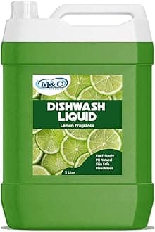 M.N.C M&C Dishwash Liquid Gel Lemon Can Jar, Fast Cleansing & Antimicrobial Action With Long-Lasting Hygienic & Refreshing, Leaves No Residue, Grease Cleaner For All Utensils, Dishwashing Liquid