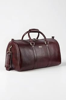 Duffle Bag for Travel (22") - Genuine Leather, Water-Resistant -Ideal Cabin Bag for Flight -Men and Women's Weekender Travel Bag for Luggage (22 Inch, Brown)
