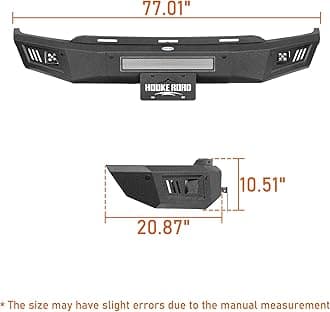 Hooke Road 2021 F150 Front Bumper w/LED Lights & License Plate Bracket Compatible with Ford F-150 2021 2022 2023 (Excluding Raptor) Pickup Trucks