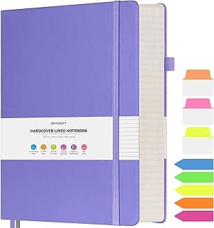 Lined Notebook Journal for Women Men, Large A4 College Ruled Notebook, 312 Numbered Pages Notebooks for Work, 100gsm Paper Daily Journal, Hardcover Vegan Leather Journals for Writing Office, Purple