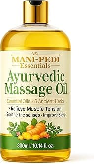 TMPE Ayurvedic Massage Oil enriched with 100% Natural Clove, Almond & Lemongrass Oils with 6 ancient herbs - 300ml. Relieves Muscle Tensions, Calms Nerves, Soothes the soul.