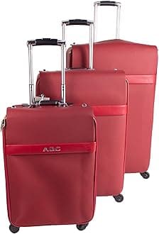ABC Stylish 3-Pieces Lightweight Durable Travel Luggage Trolley Suitcase/Bag Set for Men Women - RED (29/25/21 Inch)