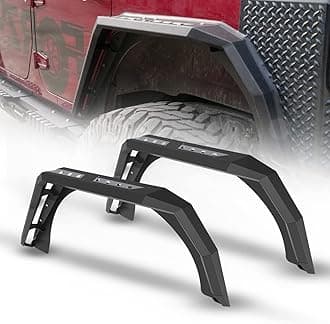 WOLFSTORM Rear Fender Flares Fit For 2007-2018 Jeep Wrangler JK/JKU 2-Doors & 4-Doors Heavy Duty Steel Wheel Flares 2 PCS (Rear)