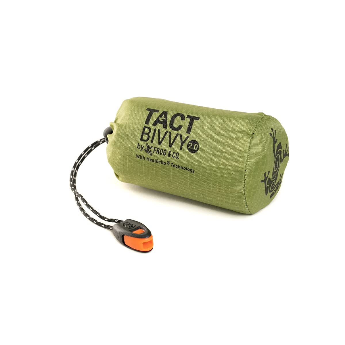 Survival Frog Tact Bivvy 2.0 Emergency Sleeping Bag with Stuff Sack, Carabiner & Survival Whistle – Compact, Lightweight, Waterproof, Reusable Thermal Bivy Sack Shelter Kit