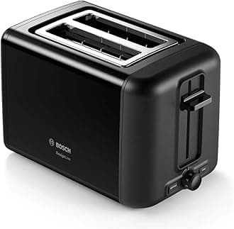 Bosch DesignLine Stainless Steel Toaster, Two Slice - Black, TAT3P423GB, 1 Year Manufacturer Warranty