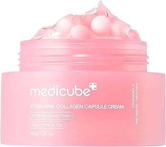 medicube Salmon DNA PDRN Pink Collagen Capsule Cream, Face Moisturizer | Lightweight Moisturizing Cream | PDRN, Niacinamide for Uneven Skin Tone, Glow hydration | Korean Skin Care 1.94 oz