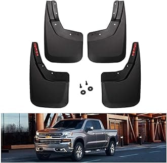 KIWI MASTER Mud Flaps for 2014-18 Chevy Silverado 1500 Accessories, 2019 Silverado 1500 LD, 2015-19 Silverado 2500/3500, Heavy Duty Mud Guards, Front & Rear Splash Guards, No Drill, 4 Pcs Set