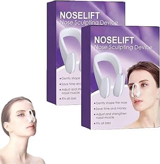 Nosanova Nose Sculpting Device,Nose Shaper Lifter,Nose Bridge Straightener Corrector,Soft Silicone Nose Bridge Straightener Corrector,Slimmer for Wide Noses (2PCS)
