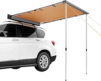 VEVOR Car Side Awning, Large 4.6'x6.6' Shade Coverage Vehicle Awning, PU3000mm UV50+ Retractable Car Awning with Waterproof Storage Bag, Suitable for Truck, SUV, Van, Campers
