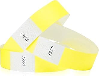 WristCo Neon Yellow 3/4" Tyvek Wristbands - 500 Pack Paper W