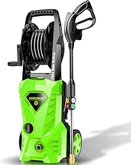 aodener 3000PSI Electric Pressure Washer 2.4GPM Power Washer 1600W High Pressure Cleaner Machine with 4 Nozzles Foam Cannon,Best for Cleaning Homes, Cars, Driveways, Patios (Green)