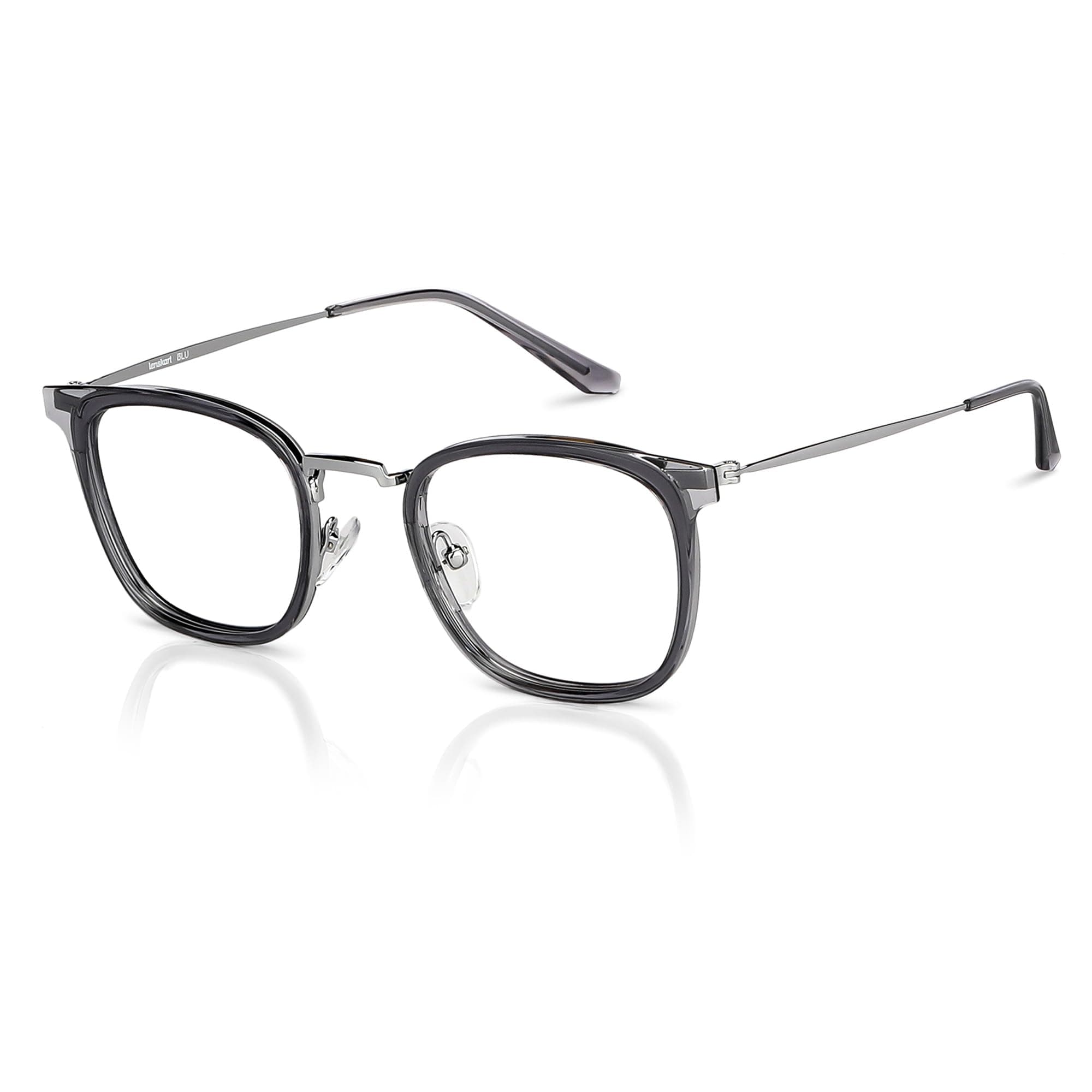 LENSKART BLU | Zero Power Blue Cut Computer Glasses | Anti Glare, Lightweight & Blocks Harmful Rays | Full Rim Square | 100% UV Protected | For Men and Women | Medium | LB E13529