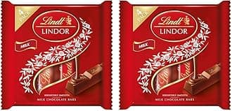 Lindor Milk Chocolate Bars, 4 x 25g (Pack of 2)