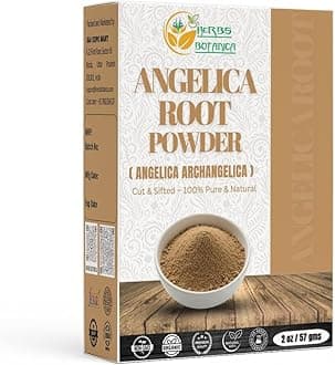 Herbs Botanica Angelica Root Powder 100% Pure & Natural Angelica Herb (Angelica Sinensis) for Herbal Tea, DIY Wellness & Beauty Finely Ground, Non-GMO & Additive Free 2 oz Pack