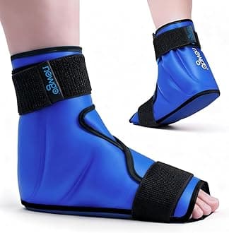 NEWGO Ice Pack Ankle Foot Ice Pack Wrap for Plantar Fasciitis, Foot Cold Pack with Plush Backing Hot Cold Therapy Foot Ice Wrap for Achilles Tendonitis, Swelling, Sprained Ankles and Heel, Blue