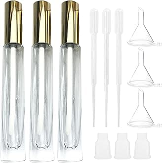 Empty Lip Gloss Tubes with Wand, 3PCS Lip Gloss Tubes 10ml with Rubber Inserts and Funnels, Gold Lip Gloss Tubes Empty Bulk, Empty Refillable Lip Balm Bottle, DIY Container Bottle(D)