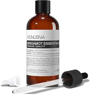 Bergamot Essential Oil 100ML, Natural and Pure Bergamot Oils for Aromatherapy Skin Hair Care, Premium Grade Essential Oils for Aroma Diffuser, Candle Making, Soaps