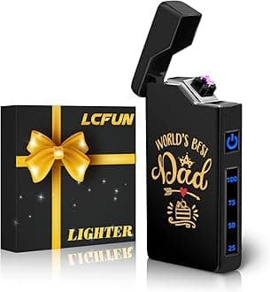 Dad Birthday Gifts: Electric Arc Plasma Lighter USB C Rechargeable, Cool Windproof Lighter for Men, Pocket Size Easy To Carry, Great for Camping and Hiking (Black)