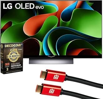 LG OLED48C3PUA OLED evo C3 48 Inch HDR 4K Smart OLED TV 2023 Bundle with Deco Gear 4K HDMI 2.0 Cable w/Pure Copper Conductors x2 & CPS Exclusive 26 Month Protection Pack Bundle (BEACH-CPS-261500)