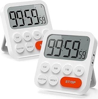 LIORQUE Digital Kitchen Timer Magnetic Countdown Timer with Loud Alarm and Large LCD Display, Digital Timer Clock 99 Hour Kitchen Timers for Cooking & Kids & Teachers