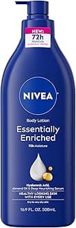 NIVEA Essentially Enriched Body Lotion for Very Dry Skin with Hyaluronic Acid, Almond Oil and Deep Nourishing Serum, 72-Hour Body Moisturizer, 16.9 Fl Oz Pump Bottle